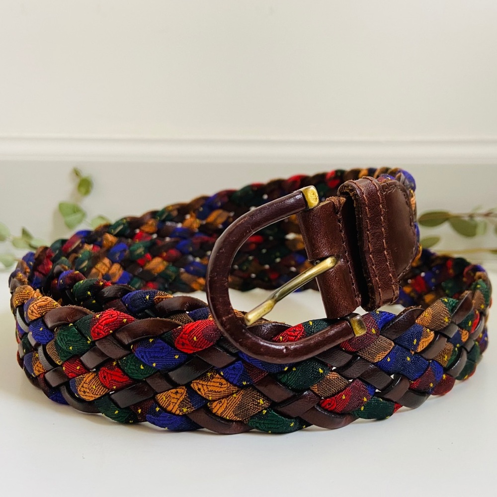 (4 for $30 🌸)Vintage Italian Leather Braided Belt